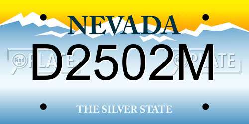 D2502M Nevada License Plate