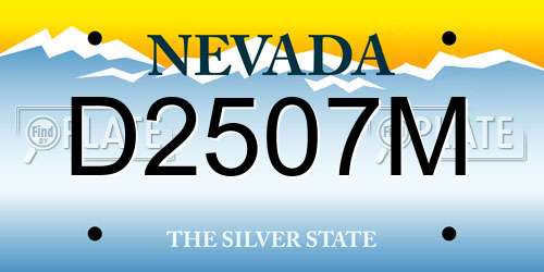 D2507M Nevada License Plate