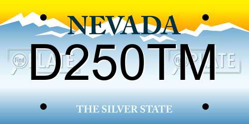 D250TM Nevada License Plate