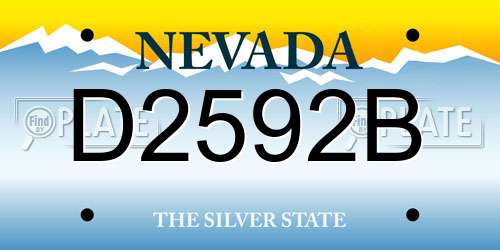 D2592B Nevada License Plate