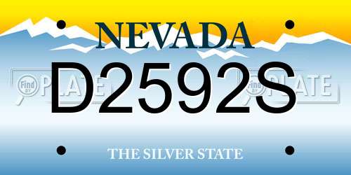 D2592S Nevada License Plate