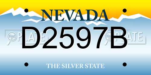 D2597B Nevada License Plate