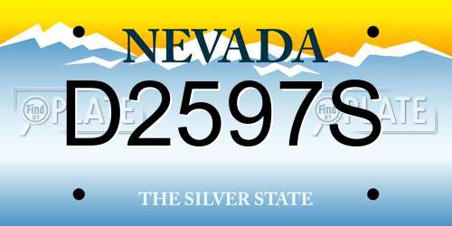 D2597S Nevada License Plate