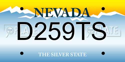 D259TS Nevada License Plate