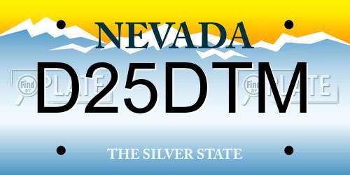 D25DTM Nevada License Plate