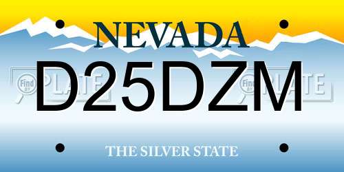 D25DZM Nevada License Plate