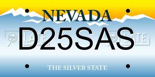D25SAS Nevada License Plate