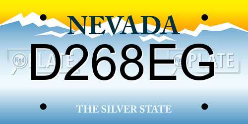 D268EG Nevada License Plate