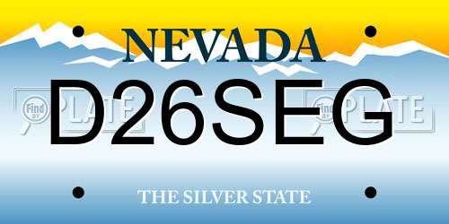 D26SEG Nevada License Plate
