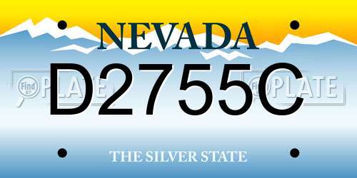 D2755C Nevada License Plate