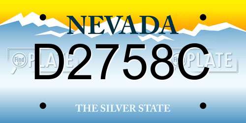 D2758C Nevada License Plate