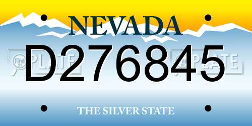 D276845 Nevada License Plate