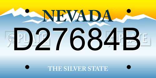 D27684B Nevada License Plate