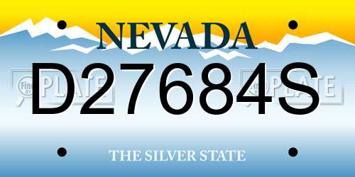 D27684S Nevada License Plate