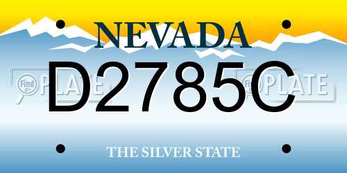 D2785C Nevada License Plate