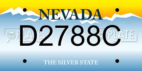 D2788C Nevada License Plate