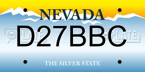 D27BBC Nevada License Plate