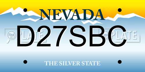 D27SBC Nevada License Plate