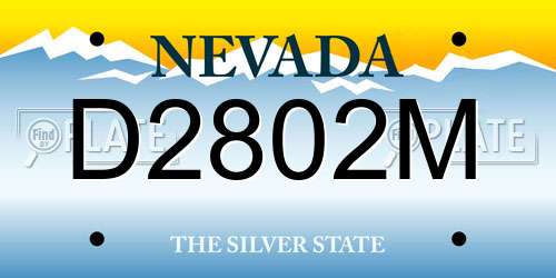 D2802M Nevada License Plate
