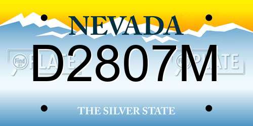 D2807M Nevada License Plate