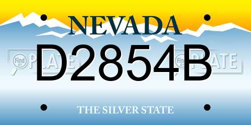 D2854B Nevada License Plate