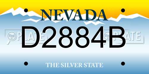 D2884B Nevada License Plate