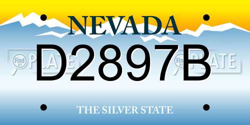 D2897B Nevada License Plate
