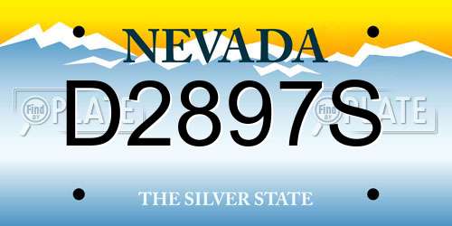 D2897S Nevada License Plate