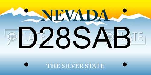 D28SAB Nevada License Plate
