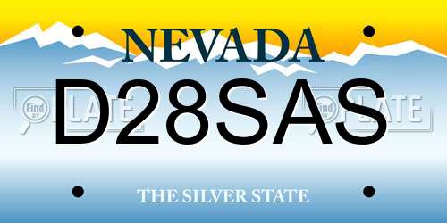 D28SAS Nevada License Plate