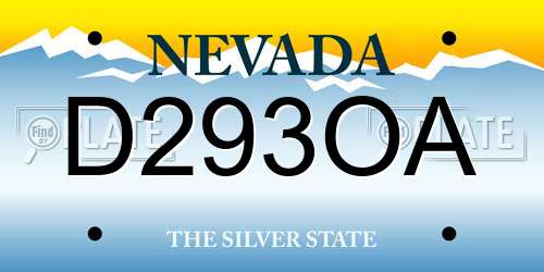 D293OA Nevada License Plate