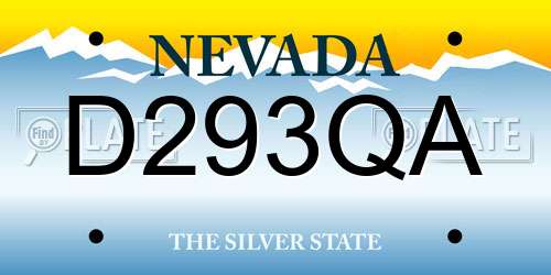 D293QA Nevada License Plate