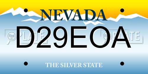 D29EOA Nevada License Plate
