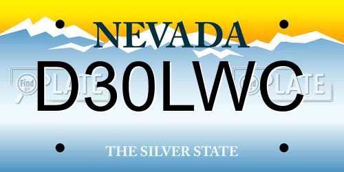 D30LWC Nevada License Plate