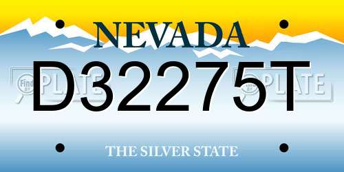D32275T Nevada License Plate