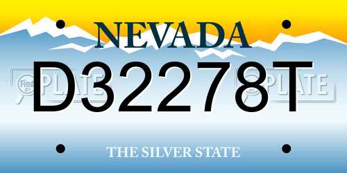 D32278T Nevada License Plate