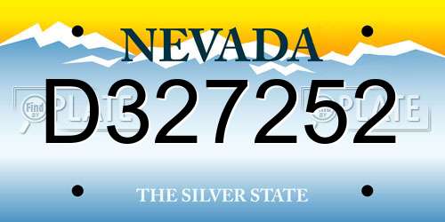 D327252 Nevada License Plate