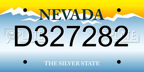 D327282 Nevada License Plate