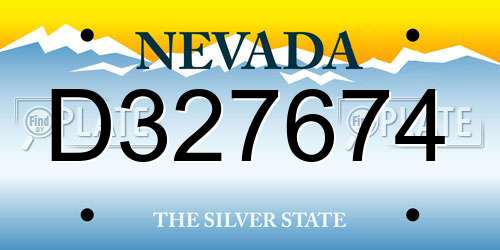 D327674 Nevada License Plate