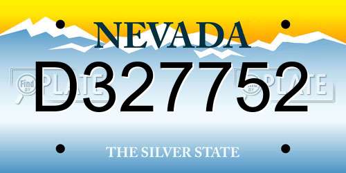 D327752 Nevada License Plate