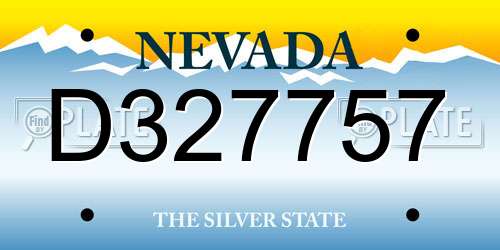 D327757 Nevada License Plate