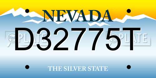 D32775T Nevada License Plate