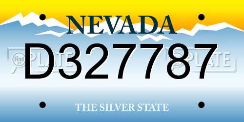 D327787 Nevada License Plate