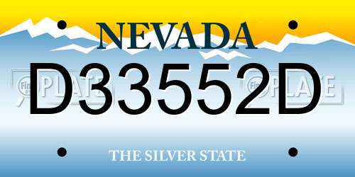 D33552D Nevada License Plate