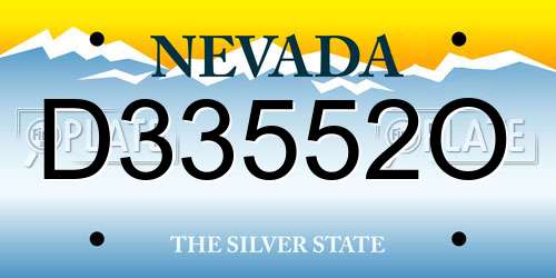 D33552O Nevada License Plate