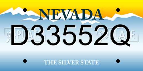 D33552Q Nevada License Plate