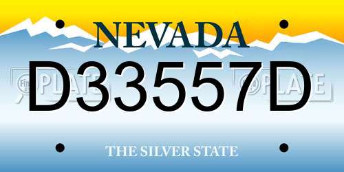 D33557D Nevada License Plate
