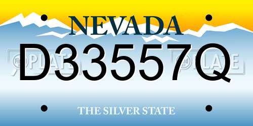 D33557Q Nevada License Plate