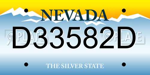 D33582D Nevada License Plate