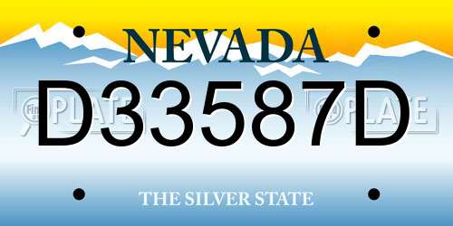 D33587D Nevada License Plate